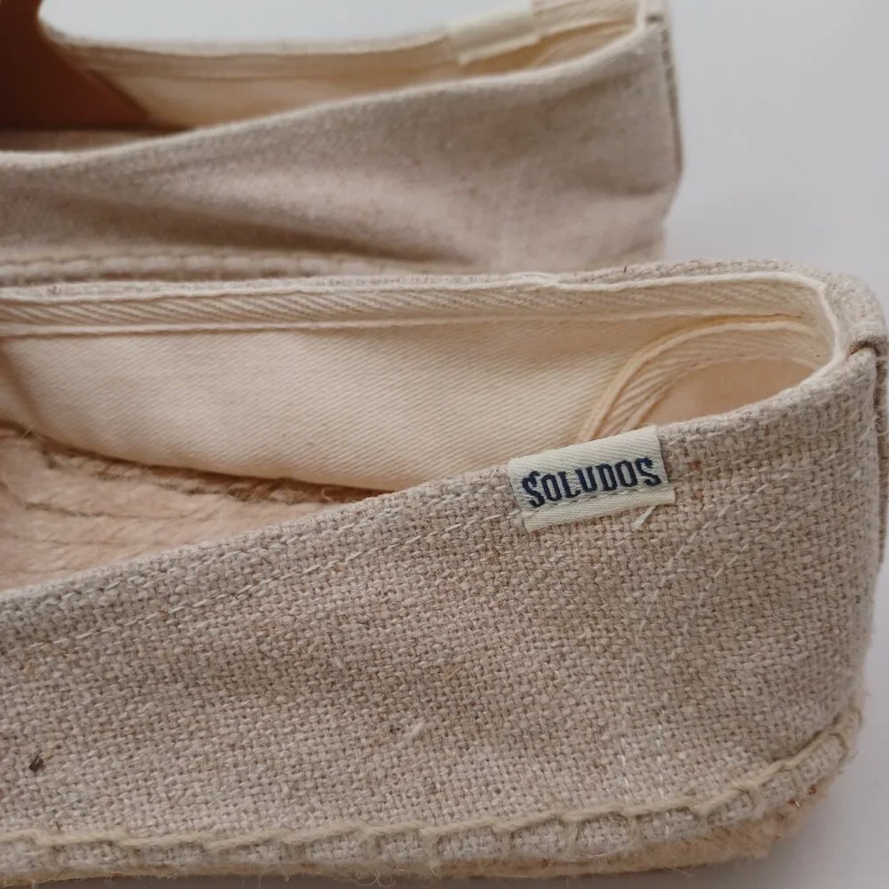 Soludos Espadrilles Cactus Embroidered Canvas Cap-Toe Slip on Flats Size 9.5 NEW